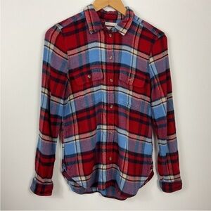 American‎ Eagle Ahh-amazingly Soft Plaid Flannel Shirt Womens Classic Fit M